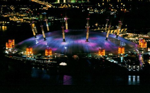 Millennium Dome at night - aerial view - NMEC/Network